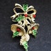 Vintage Christmas brooch pin Bells with Holly