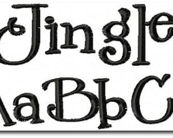 Jingle Embroidery Font 4 Size