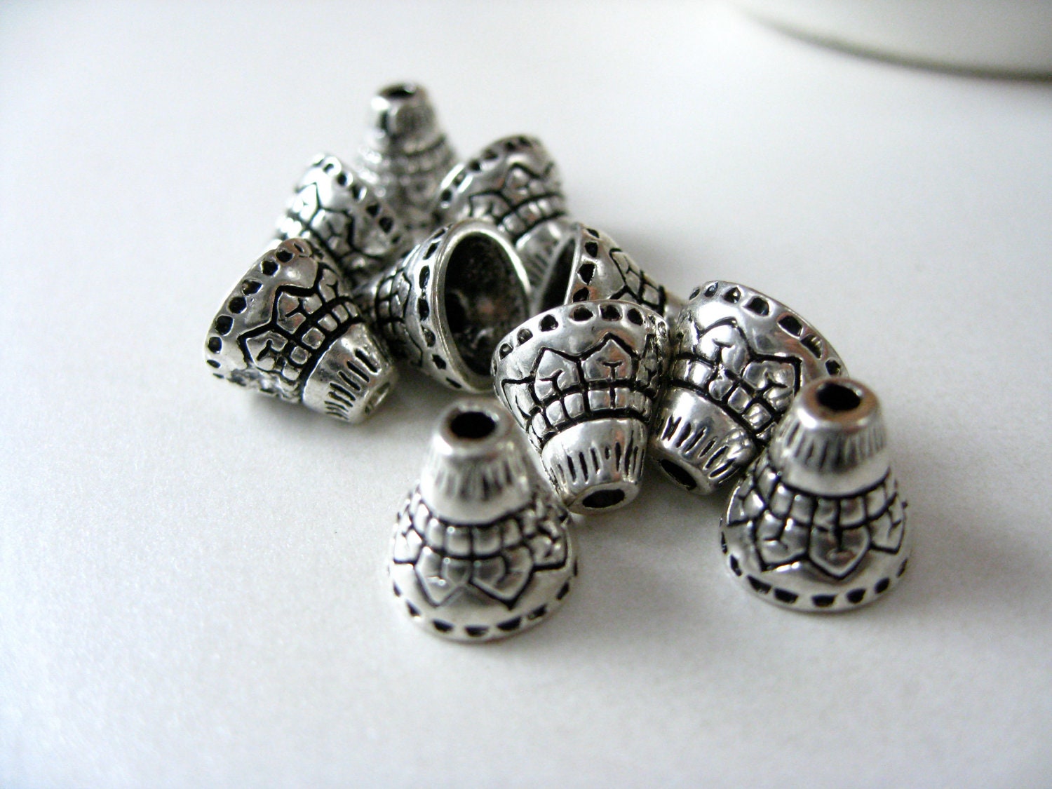 Base Metal Cone Bead Caps by MyGlitterStuff on Etsy