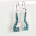 Vintage Turquoise Silver Pierced Earrings Sterling Dangle Drop Southwestern Geometric