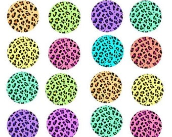 1.5 inch circles leopard animal print clip art graphics digital ...