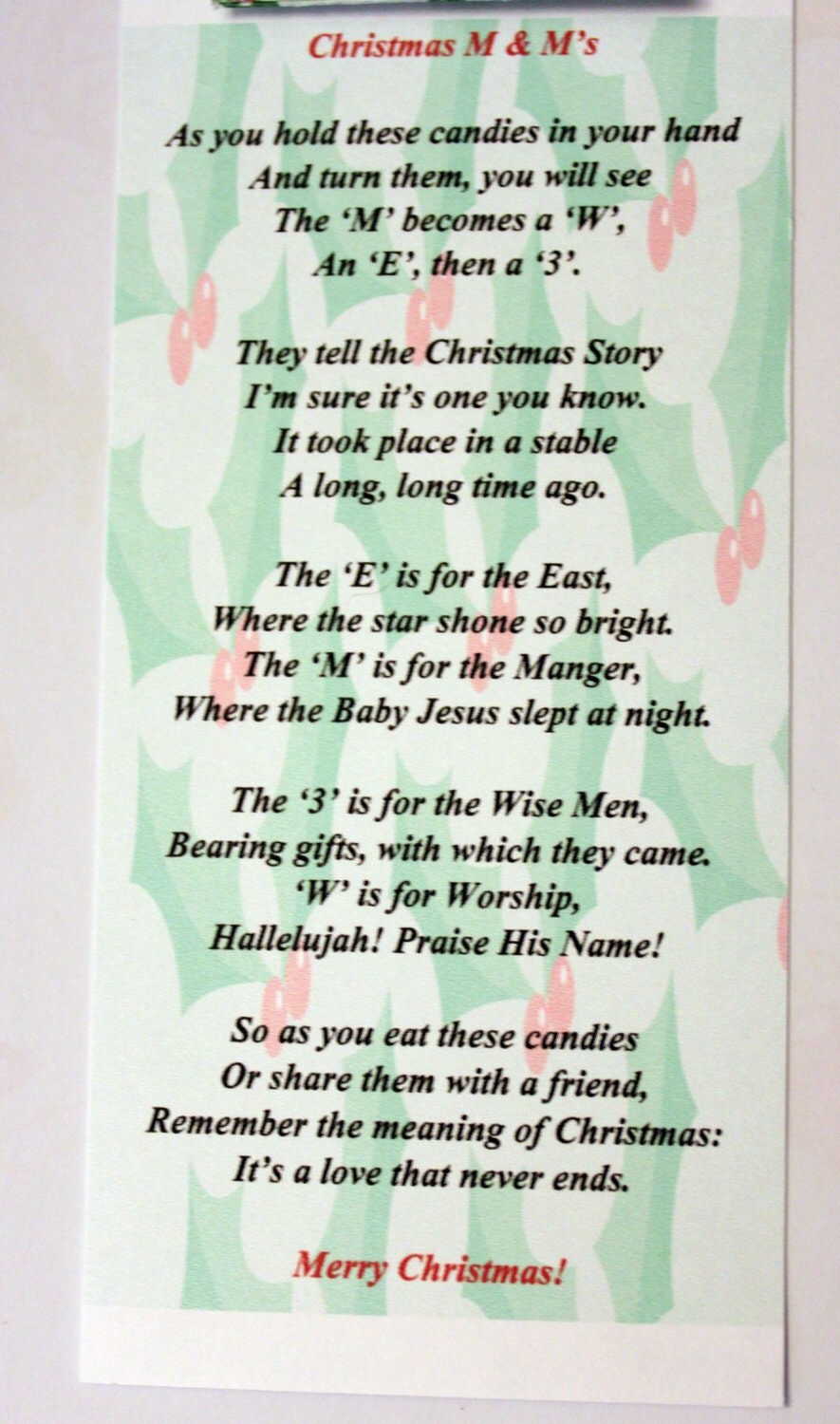 M M Christmas Poem Printable Christmas M&M Poem dpkm544jzmsr90