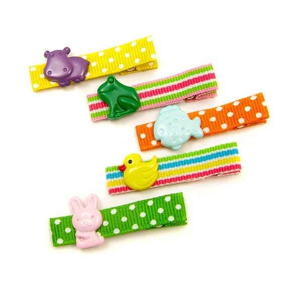 Zoo Hair Clips Set Animal Hair Clips Animal by MySweetieBean