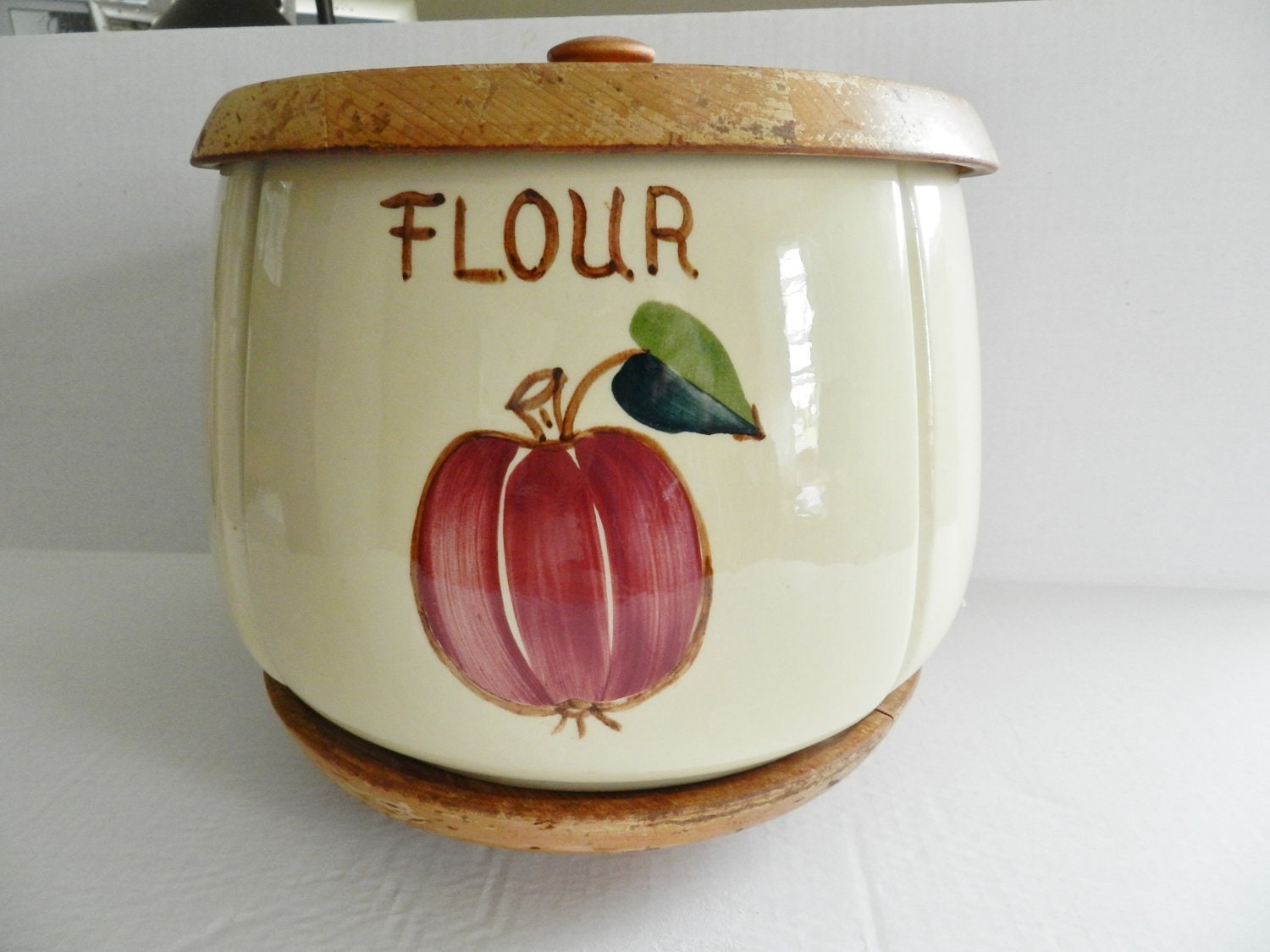 Vintage Purinton Pottery USA Lazy Susan Canister Set