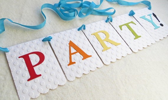 Party Banner - Embossed Lrg Dots - READY TO SHIP - Birthday Party Decoration Party Garland Decor Il_570xn