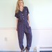 ON SALE Prairie Rose Vintage Early 90s SS Floral Printed Jumpsuit One Piece S/M