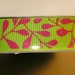 Ribbons, Lime Green With Pink Leaf Vines