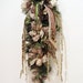 Reserved for Ed - Victorian Door Swag in Beige and Brown Magnolias with Lime Green accents and beaded accents