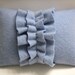 Light Blue Cashmere Ruffle Pillow Handmade from Felted Cashmere Sweaters (no.122)