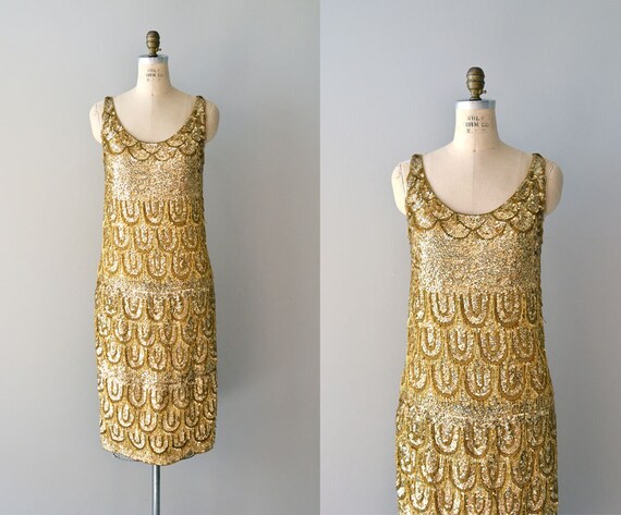 1960s dress / sequin beaded 60s dress / Nouveau by DearGolden
