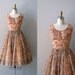 1950s dress / chiffon 50s dress / floral print / Layia dress