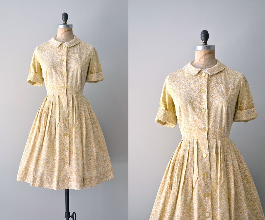 1950s shirtdress / vintage 50s dress / floral by DearGolden