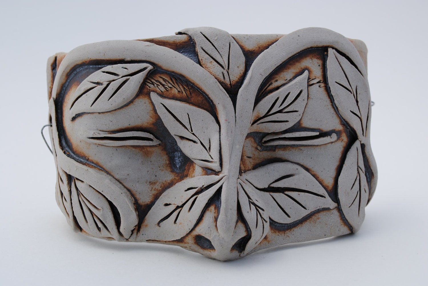 ceramic mask sculpture art clay face garden home decor wall