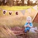 Woodgrain Baby QUILT - Organic Cotton with Rustic Brown Faux Bois with Green Woodland Owl Applique
