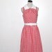Vintage Dress Red Bow with White