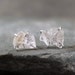 Uncut Raw Rough Morganite Earrings - Sterling Silver Stud Style Earrings - Handmade and Designed by A Second Time