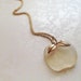 Vintage Glass Apple Necklace. Long Necklace. Avon. Teacher's Pet. Gold Tone Chain. Whimsical. Fruit Jewelry. 1980s.