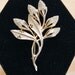 Vintage Rhinestone Floral Brooch, Goldtone
