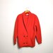 vintage 80s red wool oversized sweater coat