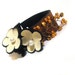 Rustic women leather bracelet with flowers Fashion bracelet Jewelry bracelet Leather bangle cuff bracelet