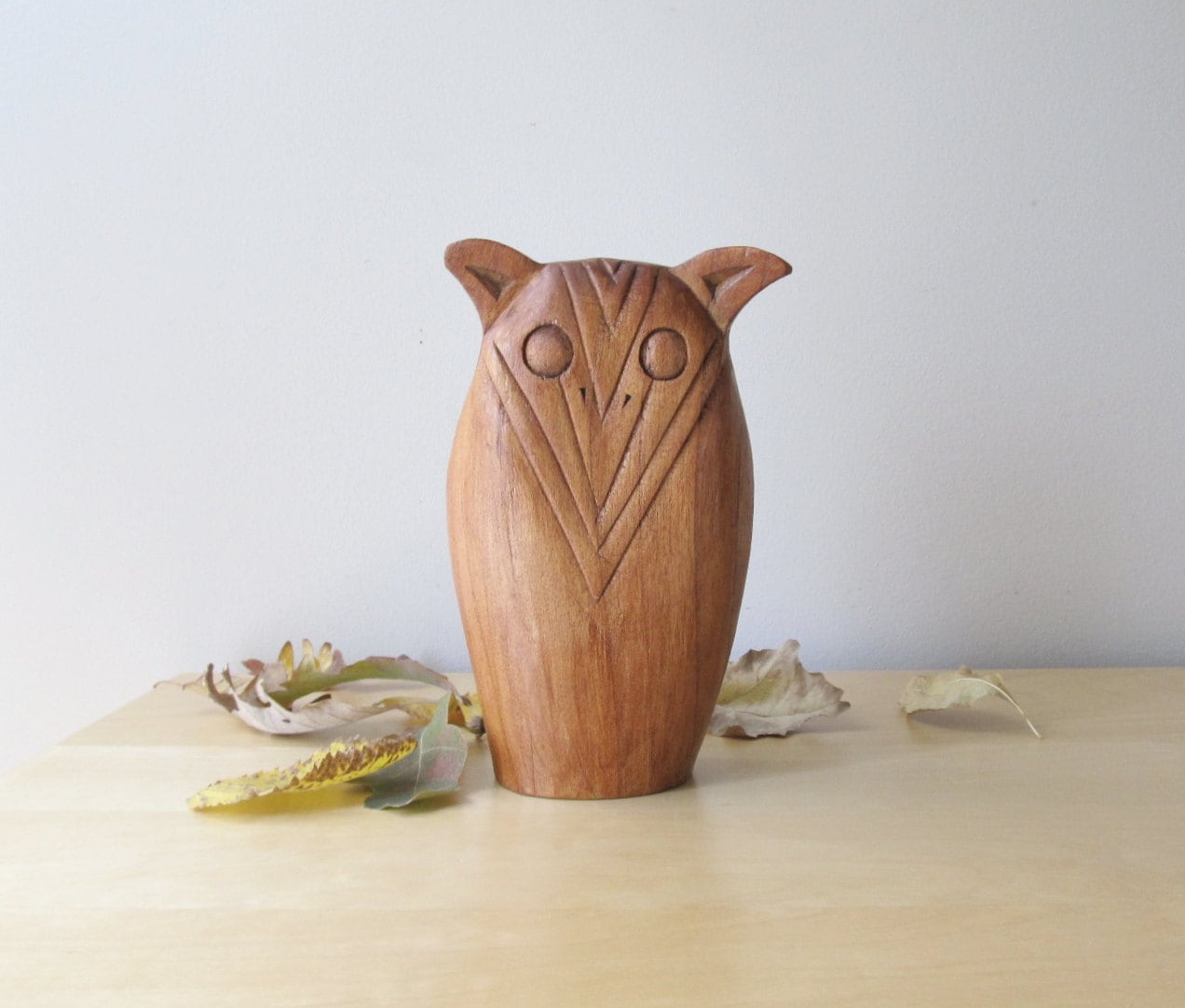 wooden owl figurine