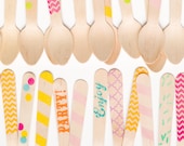 Variety Pack - 20 Wooden Ice Cream Spoons - As Seen In July Press