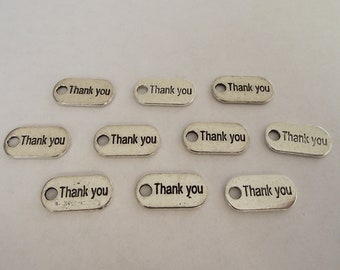 Thank you Charms- ten charms- antique silver charms