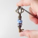 Key Necklace Bead Jewelry European Beads Vintage Inspired Antiqued Bronze Light Blue Glass Bead Vintage Style Skeleton Key Long Necklace