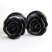 5/8" (16mm) Black Rose Flower Plugs for stretched ears.