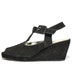 VTG 90's Avant Garde Black Nubuck Mary Jane Platform Wedges 6