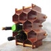 honeycomb wine rack / vintage mid century bentwood honeycomb wine rack / swedish birch and rosewood rack