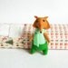 Felt fox miniature plush Otto green