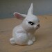 Vintage Rabbit Figurine Ceramic Small White Kitsch Retro
