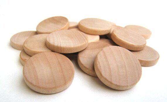 50 3/4 Unfinished Wooden Discs 3/4 Inch 19 by ShauneilSupplies