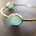 Aqua Blue Druzy Gold Bangle