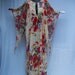70s Sheer Cotton Maxi Dress size Small Angel Sleeves Poppies