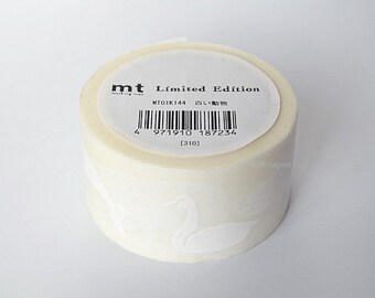mt Washi Masking Tape - White Animals - Screen Print - Limited Edition