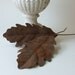 two vintage rusty tin leaves
