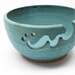 Bridges Pottery Large Yarn Bowl Knitting Bowl Turquoise IN Stock showcased in Vogue Knitting