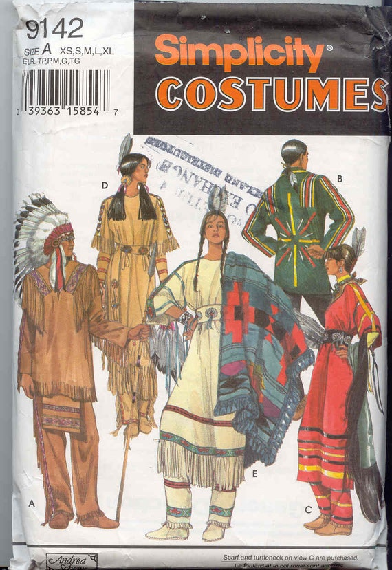 Simplicity 9142 Sewing Pattern for Native American Indian