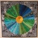 Blue and Green Sunburst Quilted Wall Hanging