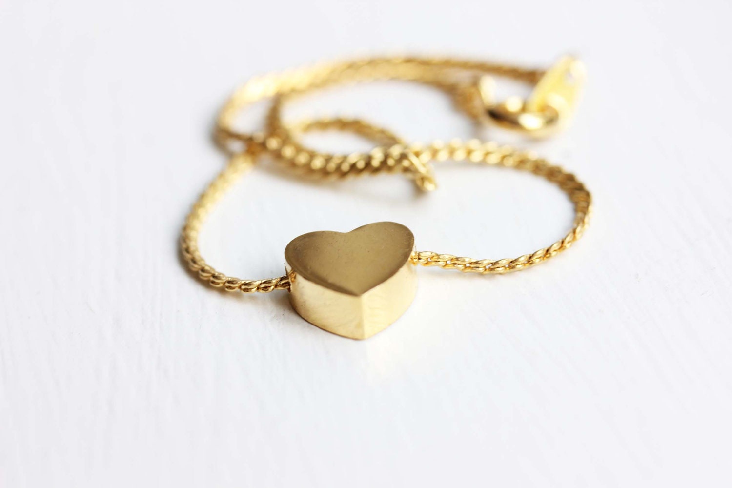 Heart Bracelet Gold Heart Chain Bracelet Gold Heart Chain