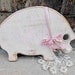 Upcycled - Shabby Cottage Farmhouse - Vintage - Wooden - PINK PIG Cutting Board - Display