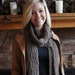 Hand knit llama scarf in lovely natural brown heather color