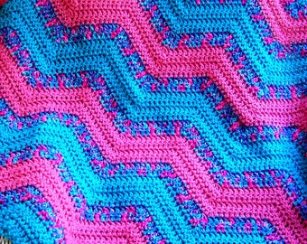new chevron zig zag crochet knit baby toddler afghan blanket
