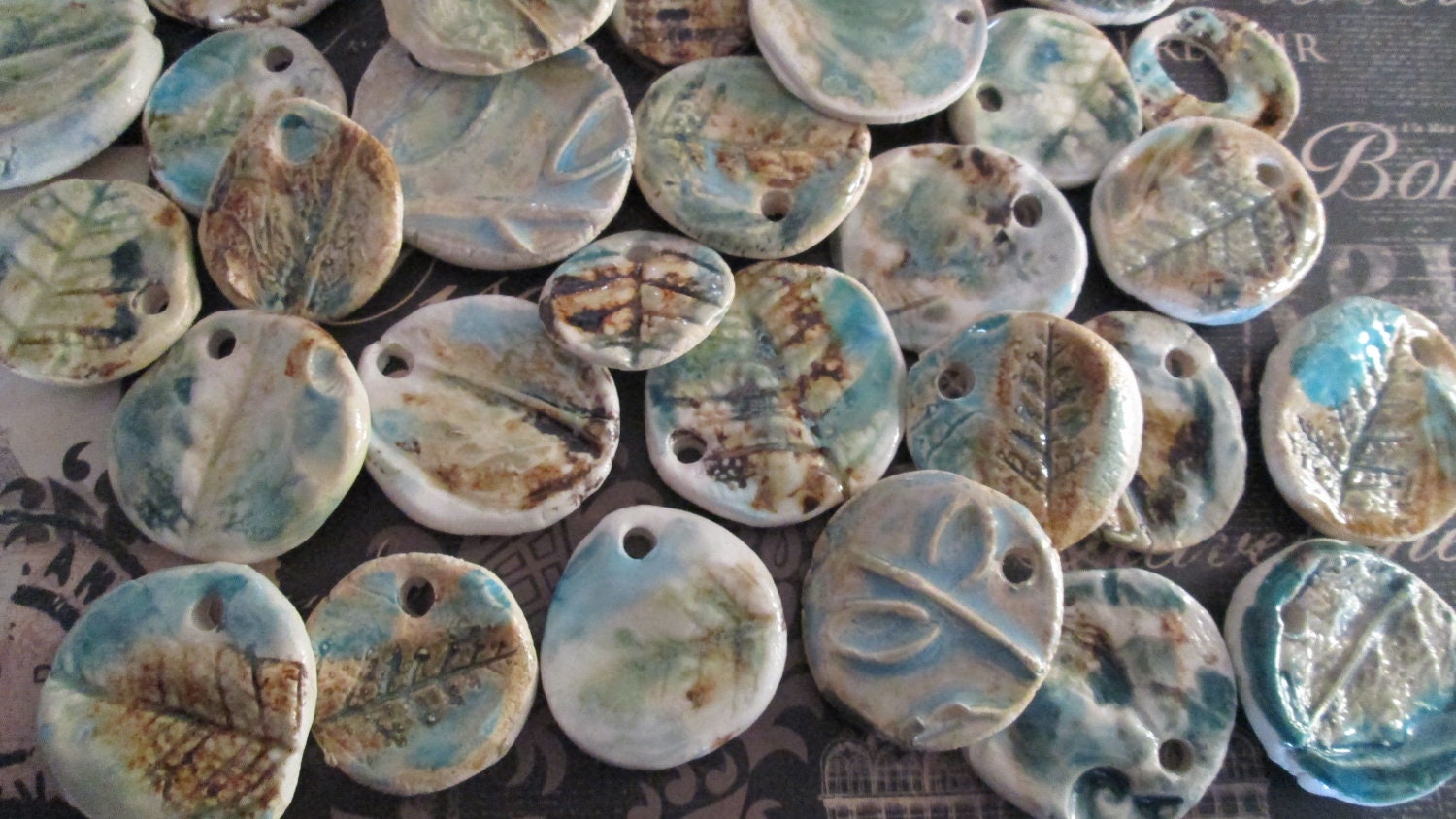 Ceramic Charms Turquoise Wind Chimes Wine Gl Zoom