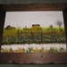 VINTAGE 1950s Farm House Barn Windmill Prairie Stream Acrylic Antique Painting w/Pyro Distressed Handmade Rustic Wood Frame