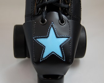 Leather Toe Guards with Light Blue Stars