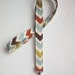 Lanyard ID Badge Holder - Village Chevron zig zag - Lobster clasp and key ring
