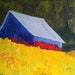 SUMMER BARN Impressionist Plein Air Landscape Lynne French o/c Art 18 x 24